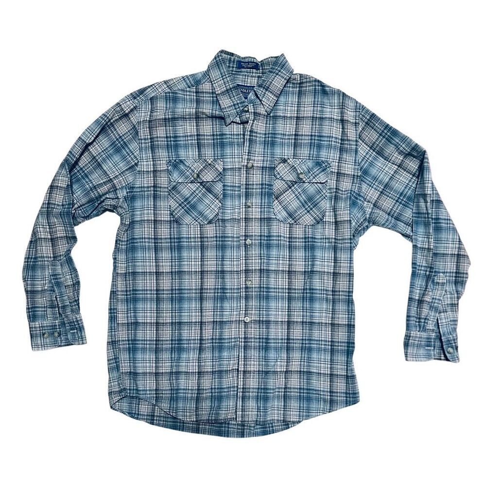 Pendleton Hiker Shirt Men’s Long Sleeve Shirt L Blue Plaid Button Up